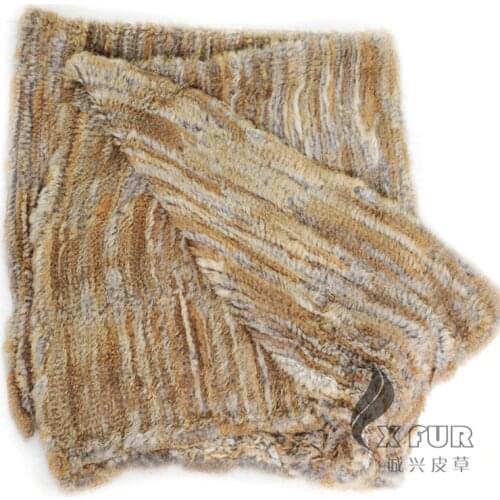 CX-D-15/Z 150X130CM Custom Made Real Rabbit Fur Knitted Throw