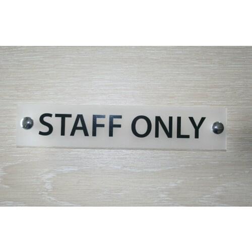 DIY House Number STAFF ONLY OFFICE DOOR / WALL SIGN/PLAQUE- QUALITY FROSTED 5MM ACRYLIC