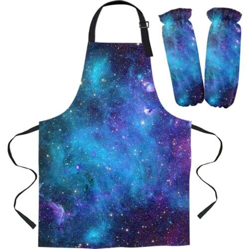 Starry Sky Space Universe Apron Kitchen Household Cleaning Pinafore Home Cooking Apron Kitchen Aprons for Woman