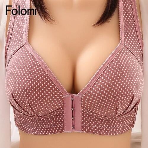 Folomi Sexy Push Up Bra Front Closure Brassiere Wireless Bras For Women Plus Size Underwear 36 to 46 B C Cup