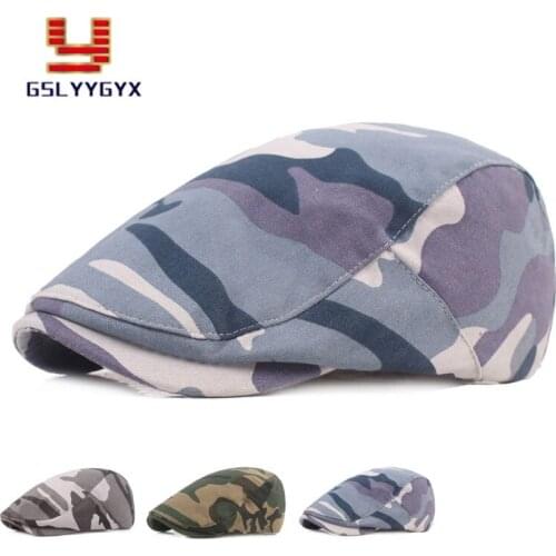 2021 Unisex Spring Summer Newsboy Caps Men Cotton Flat Camouflage Berets for Men Women Visor Casual Hat