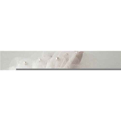 6.5CM 3Yard/Lot 3Layer Mesh Fake Pearl Beaded Lace Trim Vintage Ruffled Mesh Fabric Braid Lace Applique Z1214