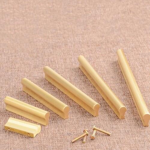 6pcs/lot Brass Cabinet Handle and Knobs Wardrobe Handles Drawer Pulls Nordic Furniture Bars Free Shipping