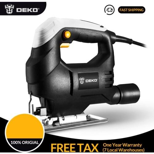DEKO 350W Jig Saw Convenient Continuous Mode Electric Saw with 1pc Blade, Allen Wrench 2pcs Carbon Brushes Jigsaw Power Tools