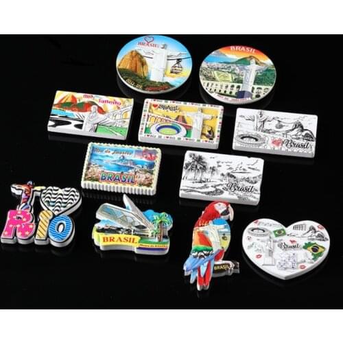 Brazil Tourist Fridge Magnet Resin Rio DE janeiro Attractions Souvenir cute Magnetic Sticker Kitchen Accessories Decoration Home