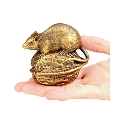 Brass Ornaments Walnut Mouse Living Room Office Hand Play Pieces