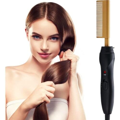 Multifunctional Constant Temperature Hair Straightener Wet And Dry Hair Curler Beard Wave Comb Curling Wand Styling Tool 40D