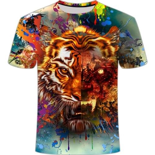 2021 New Summer 3d Mens Animal T-shirt Skull / Print Casual Street T-shirt And Top