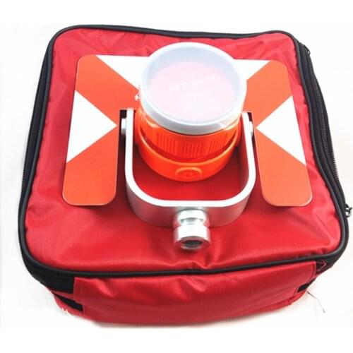 NEW RED Prism Set with Bag for topcon sokkia nikon Pentax South Gowin total stations surveying offset:-30/0mm