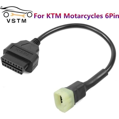 New Arrival 6 Pin to 16 Pin Adapter Cable OBD2 Engine Fault Diagnosis and Detector Connector Cable Fits for Motorcycles
