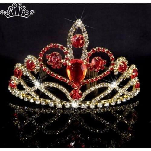Charm Bride Wedding Hair Accessories Crystal Princess Tiaras and Crowns Gold Color Prom Party Birthday Hair Jewelry Gift