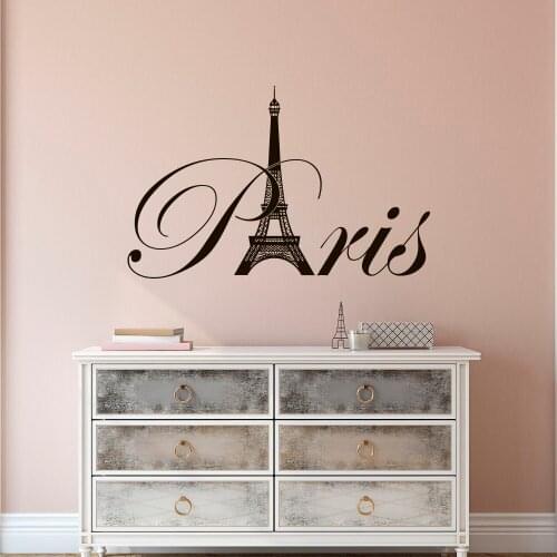 Paris Eiffel Tower Wall Sticker For Living Room Bedroom Wall Art Posters Removable Vinyl Home Decal Decor Mural Muursticker S708