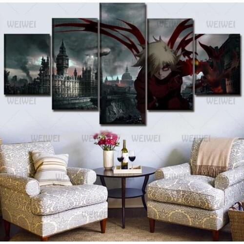 Home Poster Anime White-Haired Man In Red Clothes Home Decoration Canvas Painting Wall Art for Living Room and Bedroom Frameless