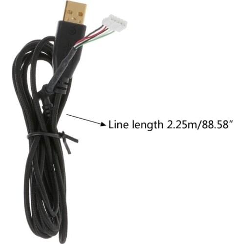 Gold Plated Durable Nylon Braided Line USB Mouse Cable Replacement Wire for Razer Imperator Gaming Mouse
