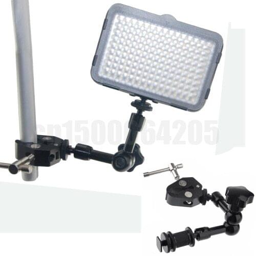 2 in 1 7" Adjustable Articulating Magic Arm Super Clamp Mount Kit For Camera DSLR RIG Z96 LED Light friction