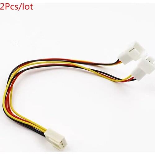 3 Pin To Dual 2/3 Pin CPU Heat dissipation Extension Power Fan cable Adapter Cable Connector 1 to 2 Y Splitter Copper Pin 22CM