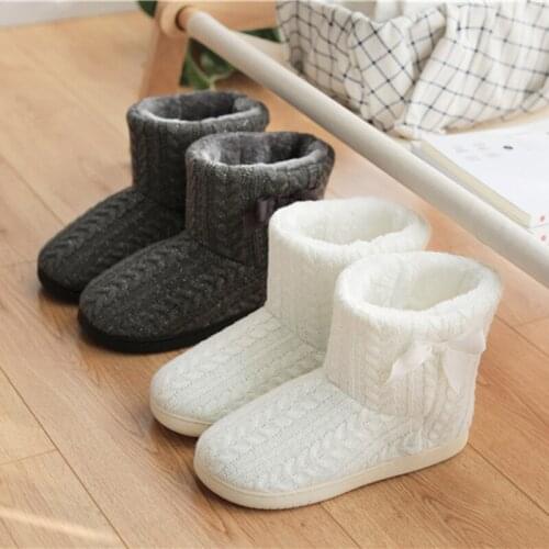 Women Winter Warm Ankle Boots Indoor Plush Slipper Boots Cozy Home Shoes HSJ88