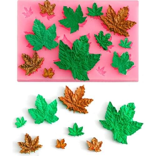 1 piece leaf mixed maple leaf, green leaf, silicone mixed cake mold, chocolate mold, plaster silicone mold