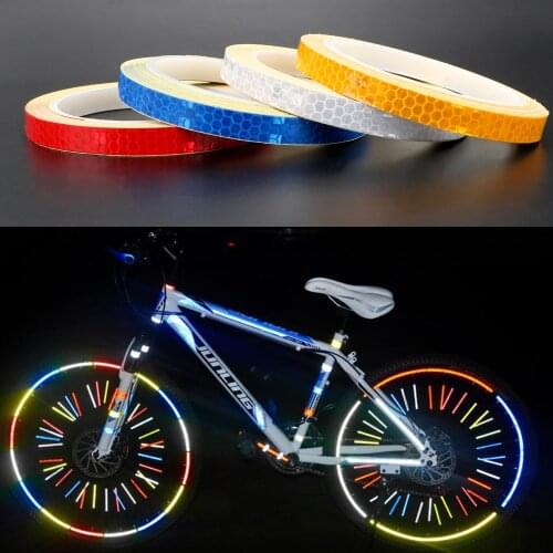 1cm*8m Bike Sticker Reflective Strip Car Reflective Stickers Warning Tape Car-styling Bicycle Reflective Tape Decals Safety Mark