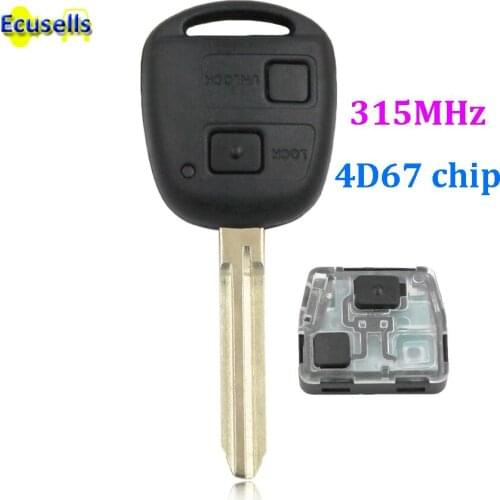 2 Buttons 315MHZ Complete Remote Key with 4D67 CHIP for Toyota RAV4 COROLLA YARIS CAMRY