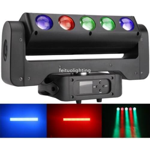 2pcs+Flycase 5x40w RGBW 4in1 Lyre Led Moving Head Beam Bar With 250 x 0.2w RGB Strobe 360° Infinity Rotation Moving Head Light