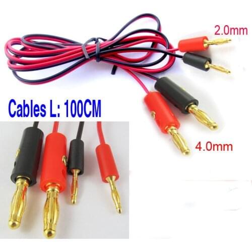 4 pairs Gold 2mm Banana Plug to 4mm Banana Plug Cable for Test Probes Meter