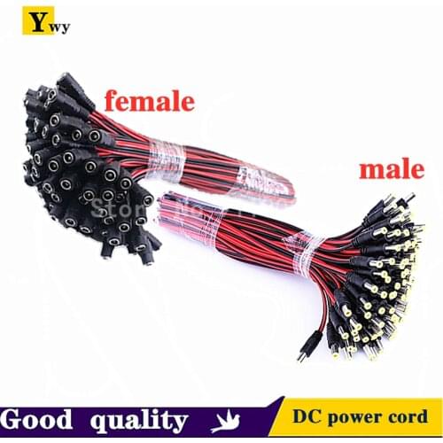 5pcs/Lot 2.1x5.5 Mm Male Female Plug 12V Dc Power Pigtail Cable Jack For Cctv Camera Connector Tail Extension 12V24V DC Wire