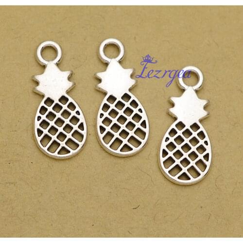 50pcs/lot--21x9mm, fruit chams, Antique silver plated Pineapple charms,DIY supplies ,Jewelry accessories