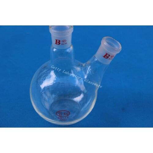500ml 2-neck (two-neck) flat bottom boil flask,24/29 joint, heavy wall (Borosilicate Glass)