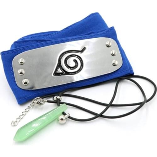 Cosplay Ninja Accessories Anime (Red/Blue/Black ) Headband Men Fashion Women Necklace Fashion Pendant Toy