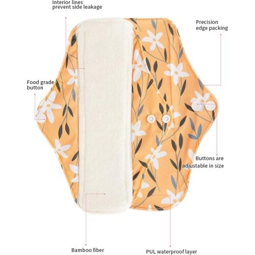 Free shipping New Reusable Bamboo Fiber Skin-friendly Washable Mothers Mostpartum Sanitary Pad Washable Sanitary Napkins 24*17