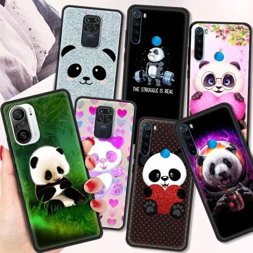 Cute Panda Shockproof Soft Cover for Redmi Note 7 8 8T 9 9S 10 Pro Luxury Case 7 7A 8 8A 9A 9C TPU Phone Case Shell
