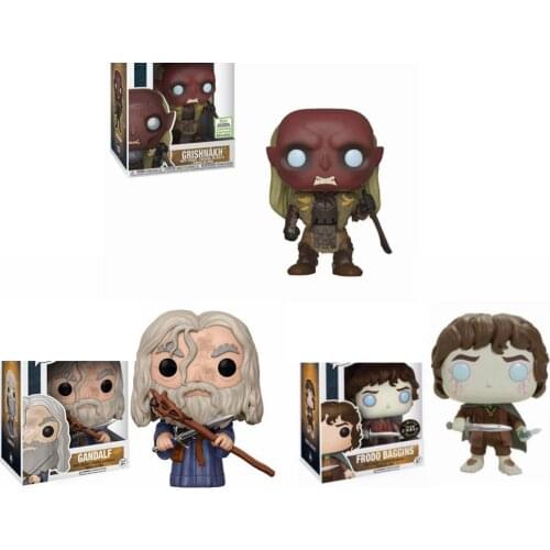 Funko Movie The Lord Of Grishnakh 636# Gandalf 443# Frodo Baggins 444# The Ring Action Toy Figures PVC Collection Vinyl Doll Toy