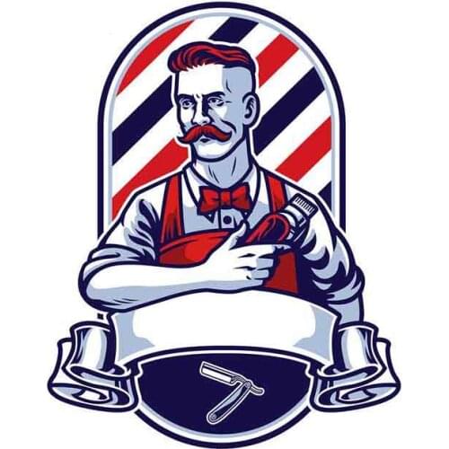 Interesting Barber Man Holding Clipper Motorcycle Car Bumper Window Stickers Vinyl Car Wrap Fashion DIY Decal