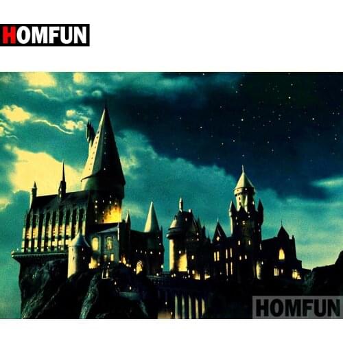 HOMFUN Full Square/Round Drill 5D DIY Diamond Painting "Castle scenery" Embroidery Cross Stitch 3D Home Decor Gift A11866