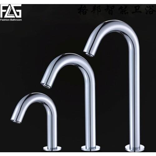 FLG Contemporary Basin Faucet Chrome Faucet Ceramic Plate Spool Water Saving Battery Power Automatic Infrared Sensor Buque 8008