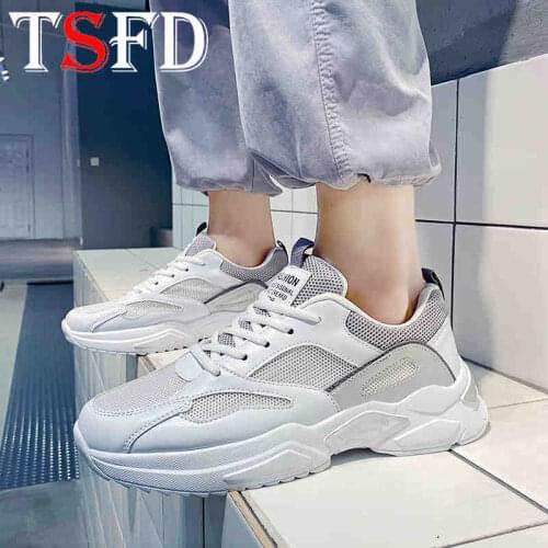 Thick Bottom Sneakers for Men Low Running Man Lace Up Mesh Lightweight Sport Shoes Male Mens Sports Shoes Sneakers for Teens 3q