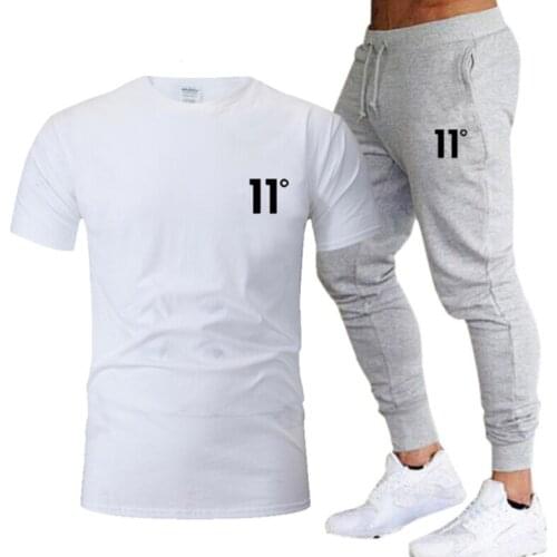 2021 Hot-Selling Summer T-Shirt Pants Set Casual Brand Fitness Jogger Pants T Shirt Hip Hop Fashion Mens Tracksuits