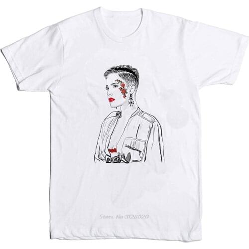 Babes & Gents Halsey White Tee (Unisex) Men Cotton O-neck TShirt Hip Hop Tees Tops Streetwear Harajuku