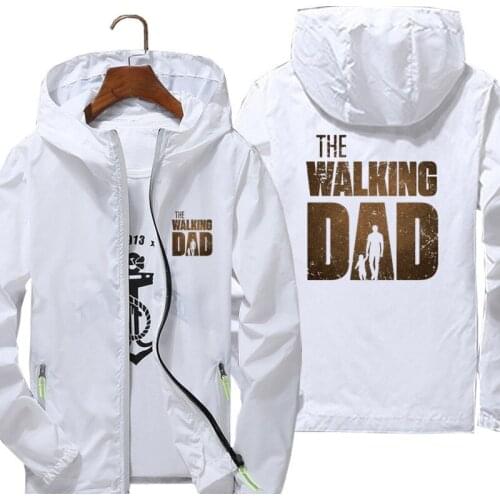 Mens Bomber Jacket Negan The Walking Dad Plus Size Thin Reflective Sunscreen Windbreaker Skin Ultra Light Zipper Pilot Coat 7xl