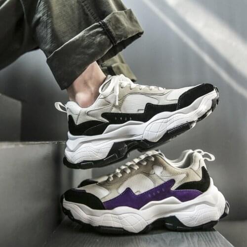 2019 New Thick Sole Platform Sneakers Men Vulcanize Shoes Man Mixed Color Chunky Shoes Men Trainers Creepers Loafers N9-75