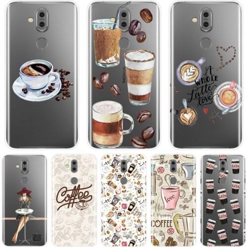 TPU Soft Phone Case For Nokia 2.1 3.1 5.1 6.1 7.1 Plus Coffee Girl Drink Heart Silicone Back Cover For Nokia 7.1 6.1 5.1 3.1 2.1