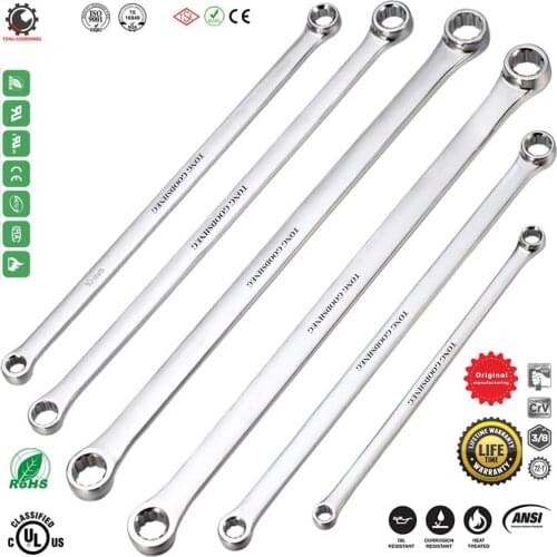 6Piece Extra Long Double Box End Wrench Set Chrome Vanadium Steel Aviation Wrenches Metric 8-19mmBox Wrenches Hand Tools