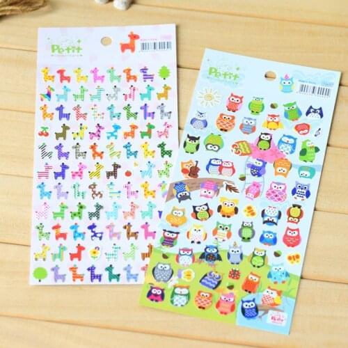 Owl Giraffe Print memo sticker Cute Drawing Market Diary Transparent Scrapbooking Calendar Album Deco Sticker