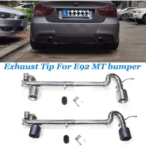 Stainless Steel Exhaust Tip Double Out Car Exhaust Pipe Muffler Tail For BMW E90 E92 318i 320i 330i MP MT bodykit in 2006-2016