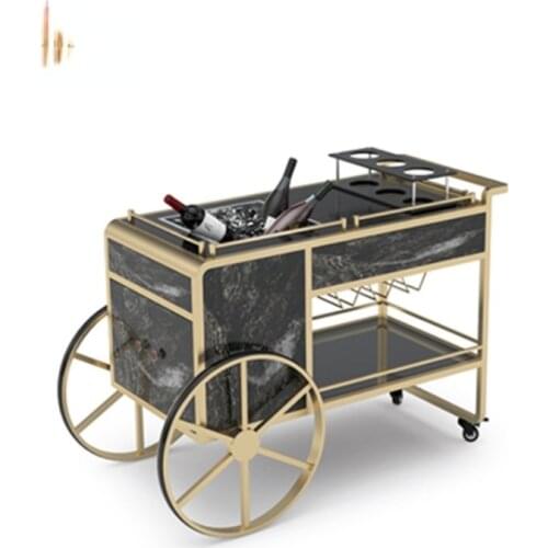 Direct manufacturer gold wine trolley bar cart for for cartering restaurtant