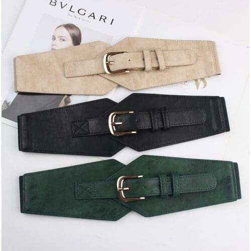 2020 Fashion Korean Style Buckle Elastic Waist Belt Women Wide Cummerbund Strap Waistband Female Women Dress Belt Accessories