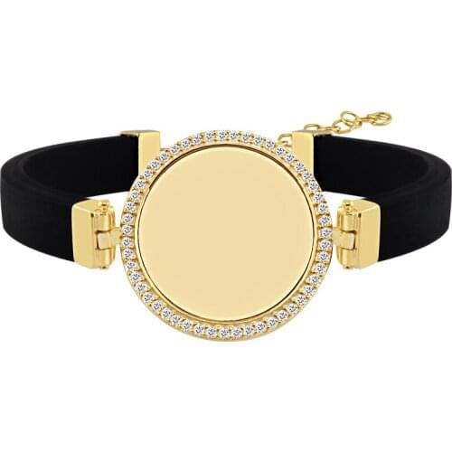 Name Post Rubber Watchband Silver Women Bracelet DN295