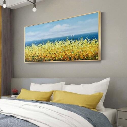 Hand-painted Oil Painting Abstract Sea Landscape Thick Oil On Canvas Wall Art Handmade Large Paintings Home Decoration Unframed