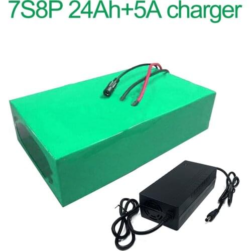 With 5A charger 24V 24Ah 25.9V 7S8P 18650 Li-ion Battery Pack E-Bike electric bicycle 160x140x70mm